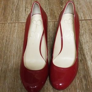 Patent leather Red wedge heels